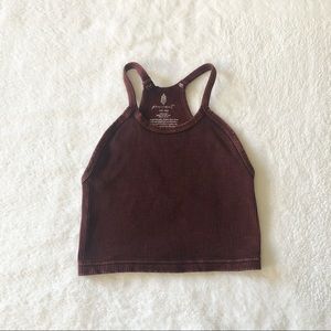 Free People Maroon Happiness Runs Crop Top